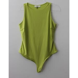 Rico Melograno Womens Lime Green Sleeveless Bodysuit Size XL Pre-Owned